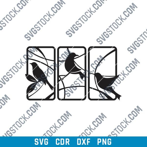 Elegant Bird Panel DXF Design