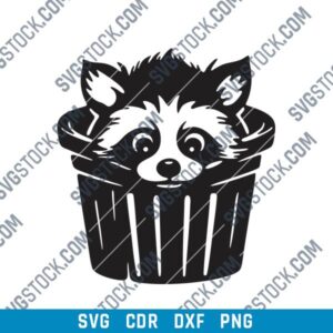Raccoon in Trash DXF File
