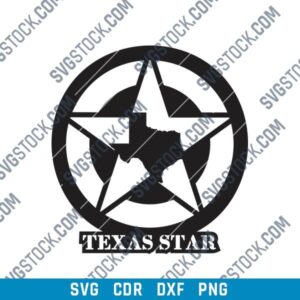 Texas Star Art Sign DXF File