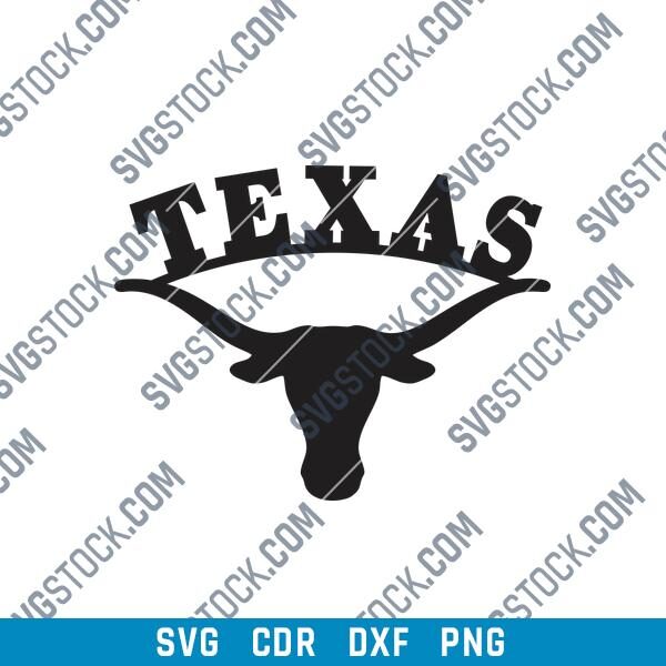 Texas Longhorn Art Sign DXF File