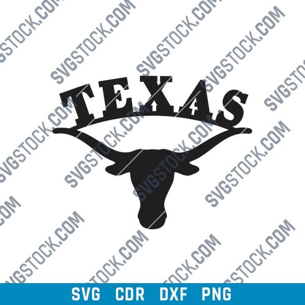 Texas Longhorn Art Sign DXF File