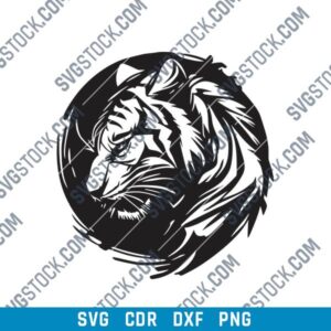 Tiger Wall Decor DXF File