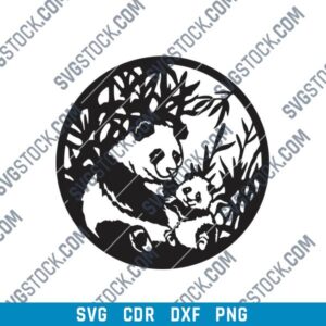 Panda Wall Decor DXF Files