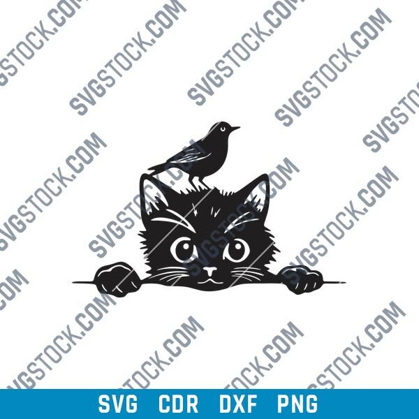 Cat with Bird DXF Files