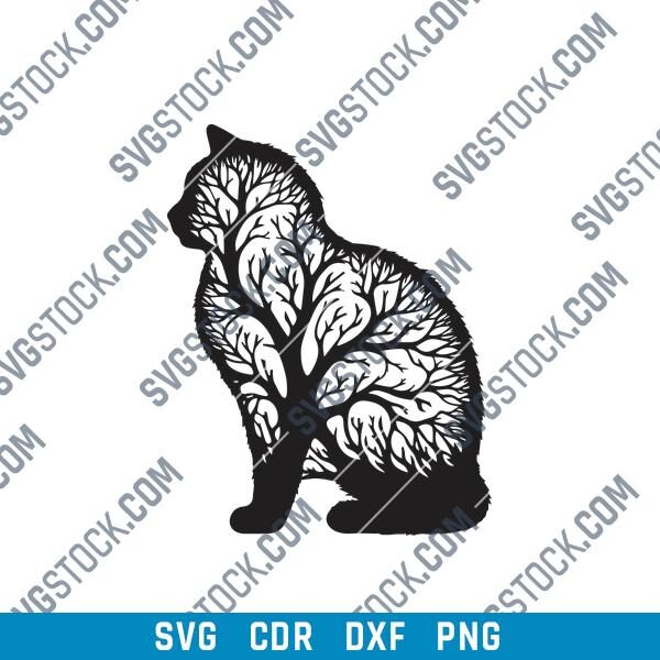 Tree Cat DXF File